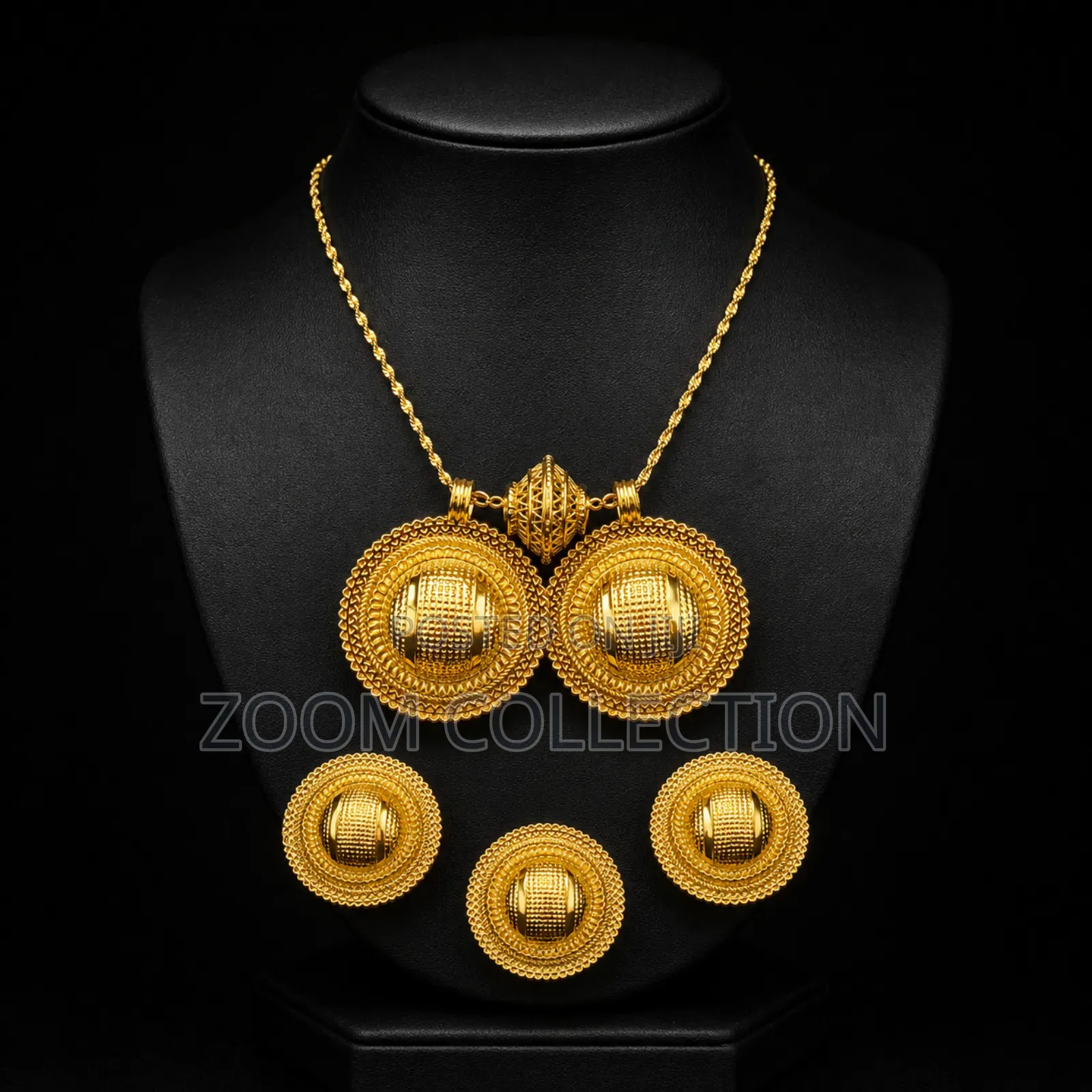 3-Piece Traditional Jewelry Set – Necklace, Earrings Ring