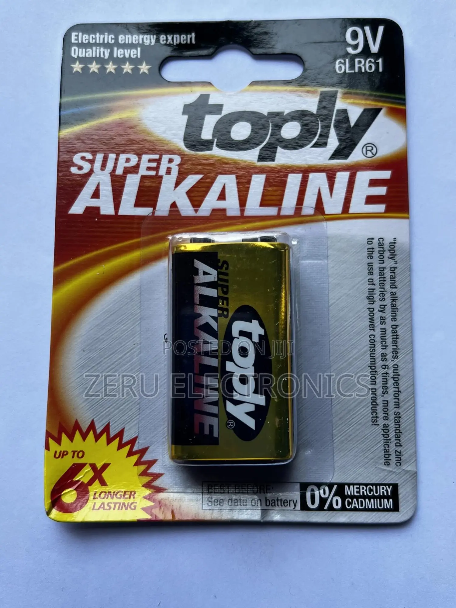 Toply Super Alkaline 9v Battery Long Lasting Power