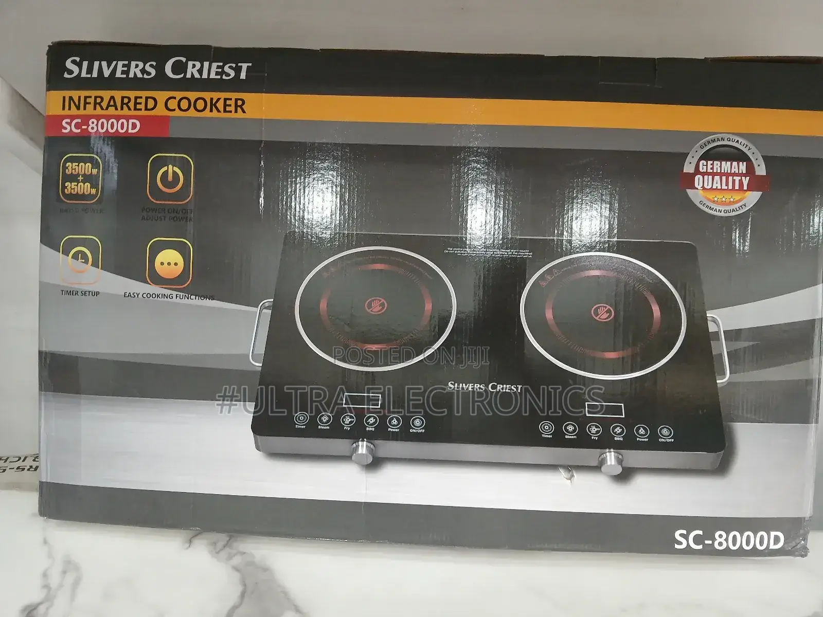 Silver Crest Sc-8000d Dual-Burner Infrared Cooker.