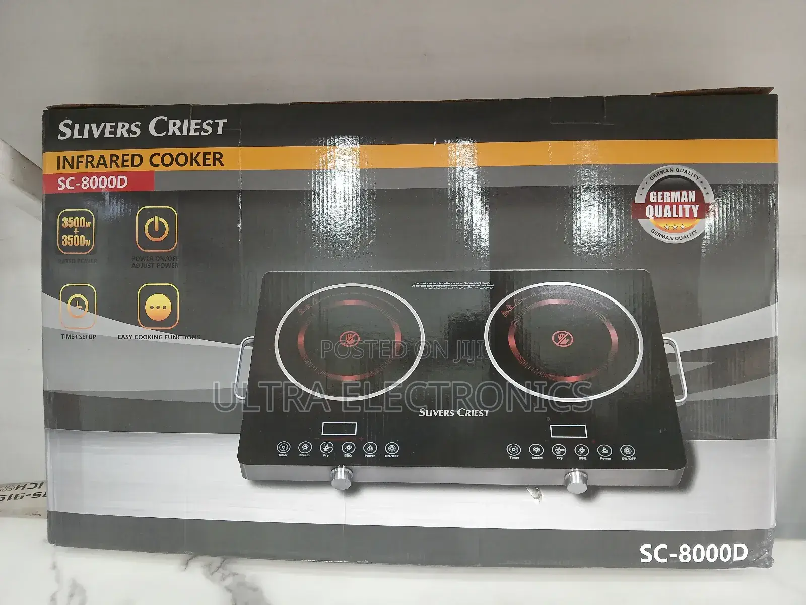 Silver Crest Sc-8000d Dual-Burner Infrared Cooker.
