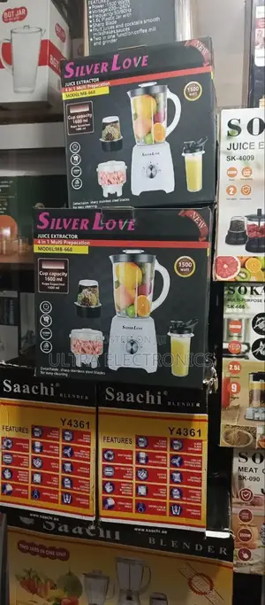 Silver Love 4-in-1 Juice Extractor (Model Mb-668) Featuring