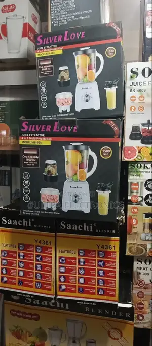 Silver Love 4-in-1 Juice Extractor (Model Mb-668) Featuring