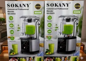 Sokany Commercial Blender Sk-03053 | 2.0l | 8000w Quiet Smoothie Maker