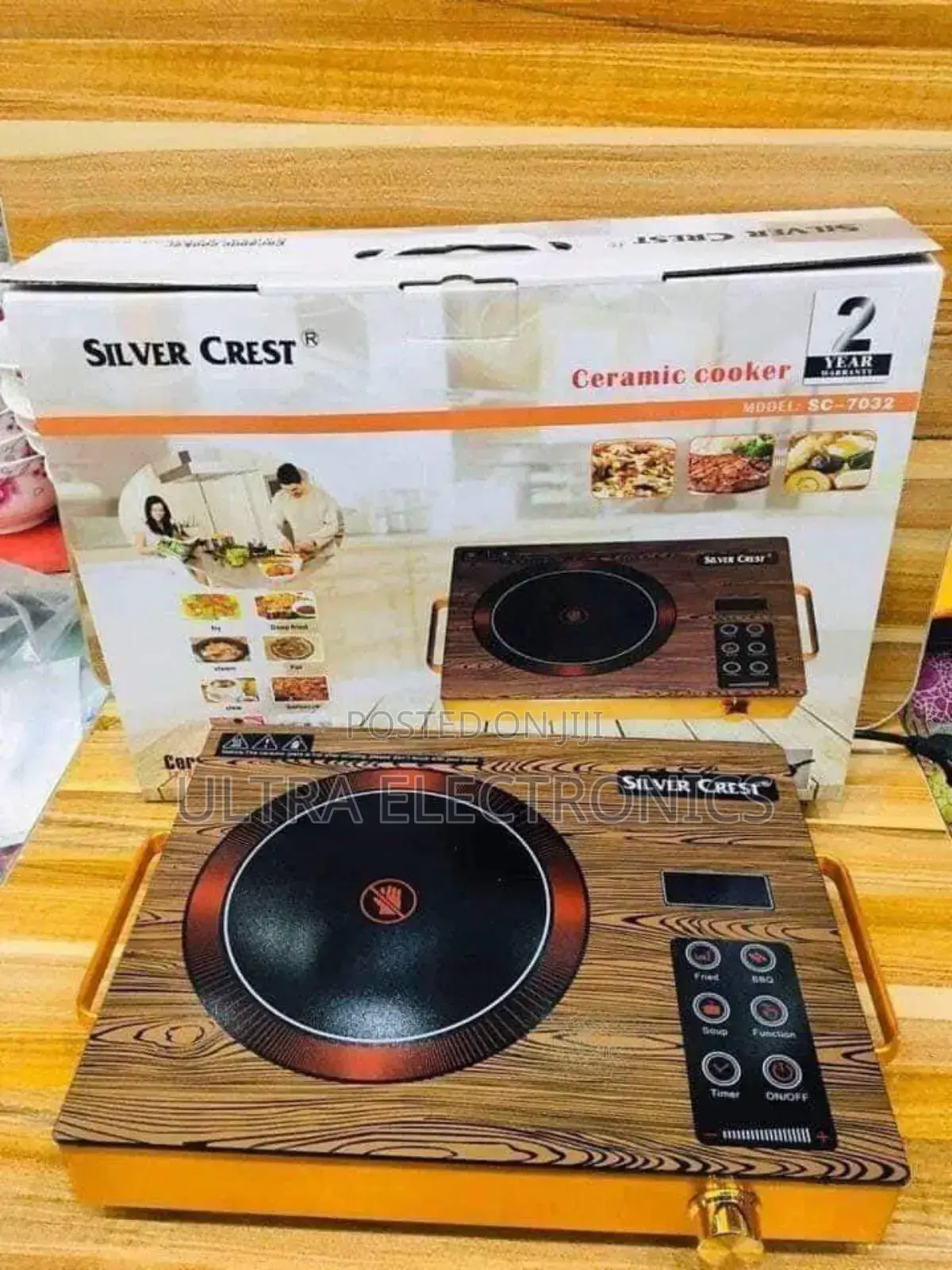 Silver Crest Sc-7032 Portable Electric Ceramic Cooker With a Wood