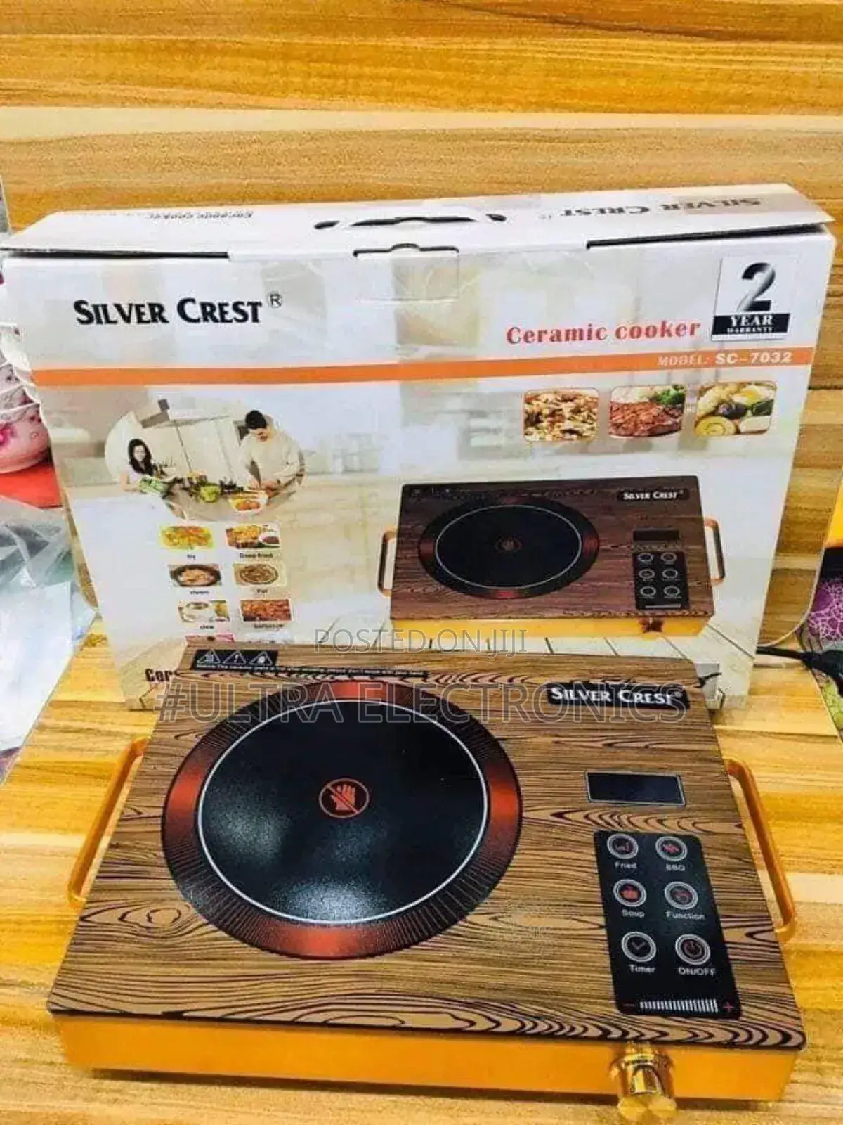 Silver Crest Sc-7032 Portable Electric Ceramic Cooker With a Wood