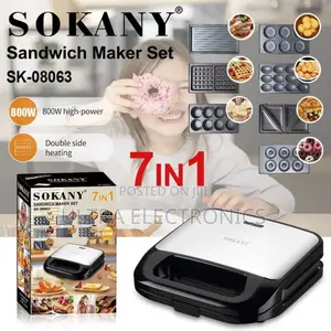 Sokany7-in-1 Multi-Function Sandwich and Waffle Maker With