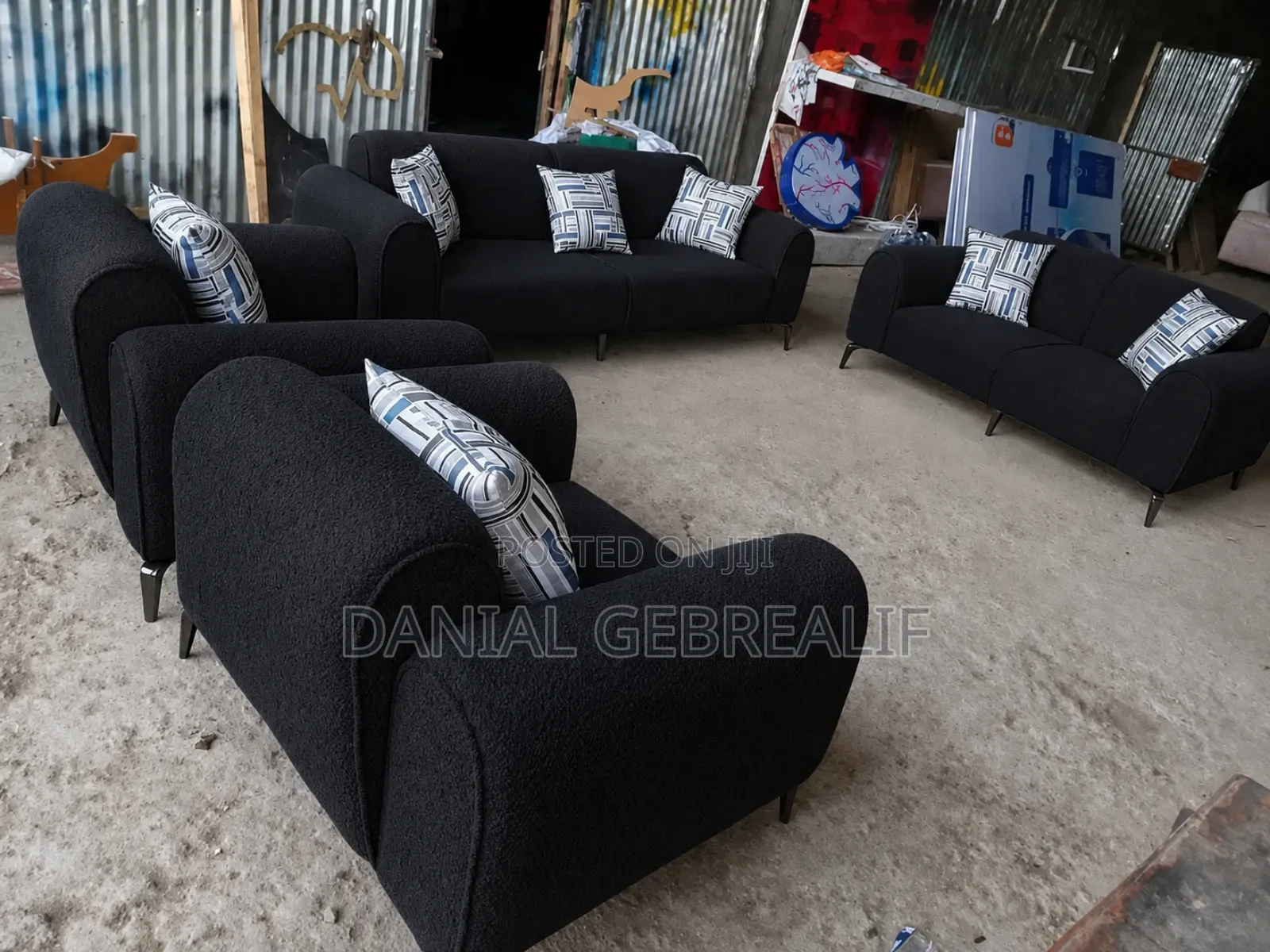 Black Sofa 7 Set