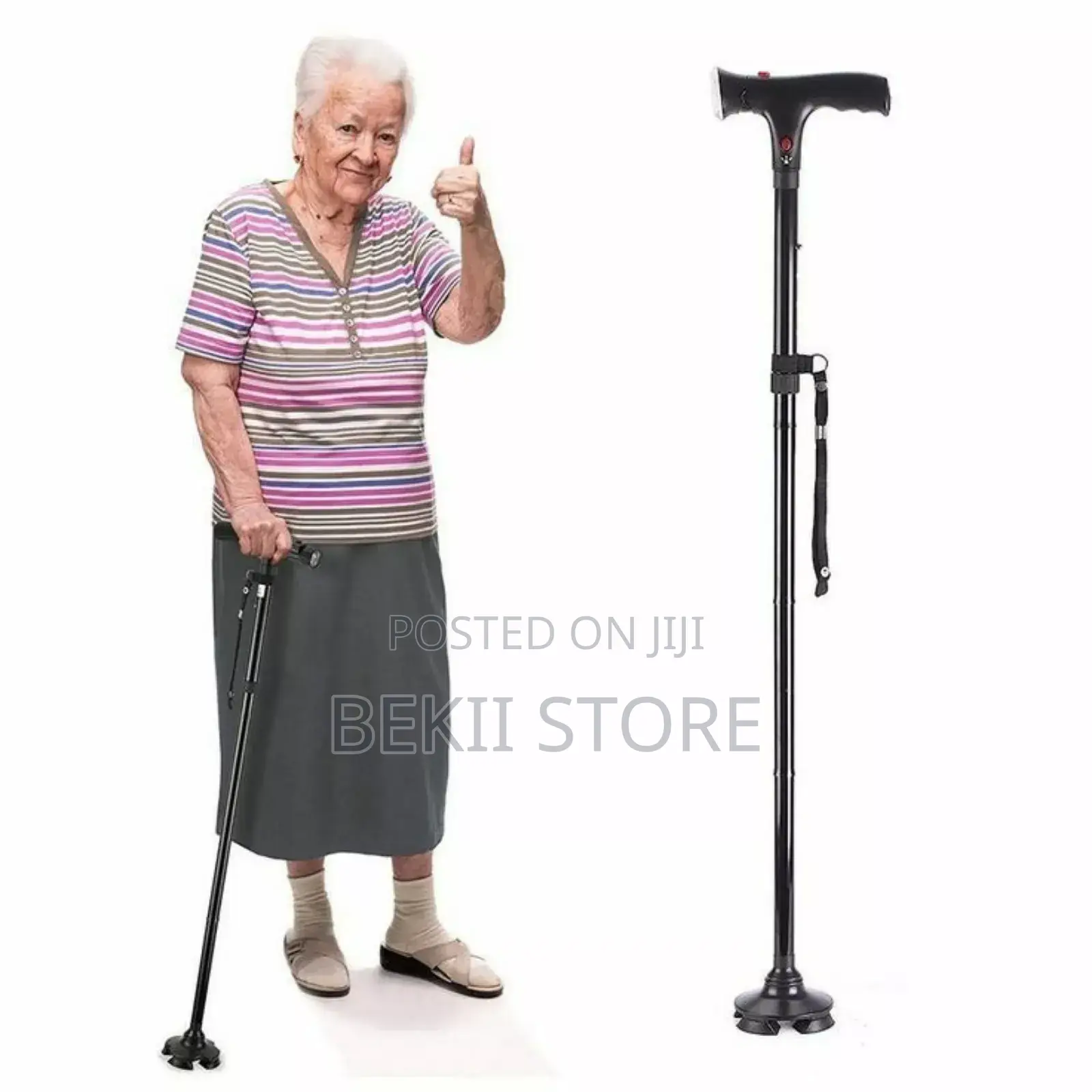 የአረጋውያን ክራንች / ከዘራ Adjustable Telescopic Elderly Walking Crutch Stick