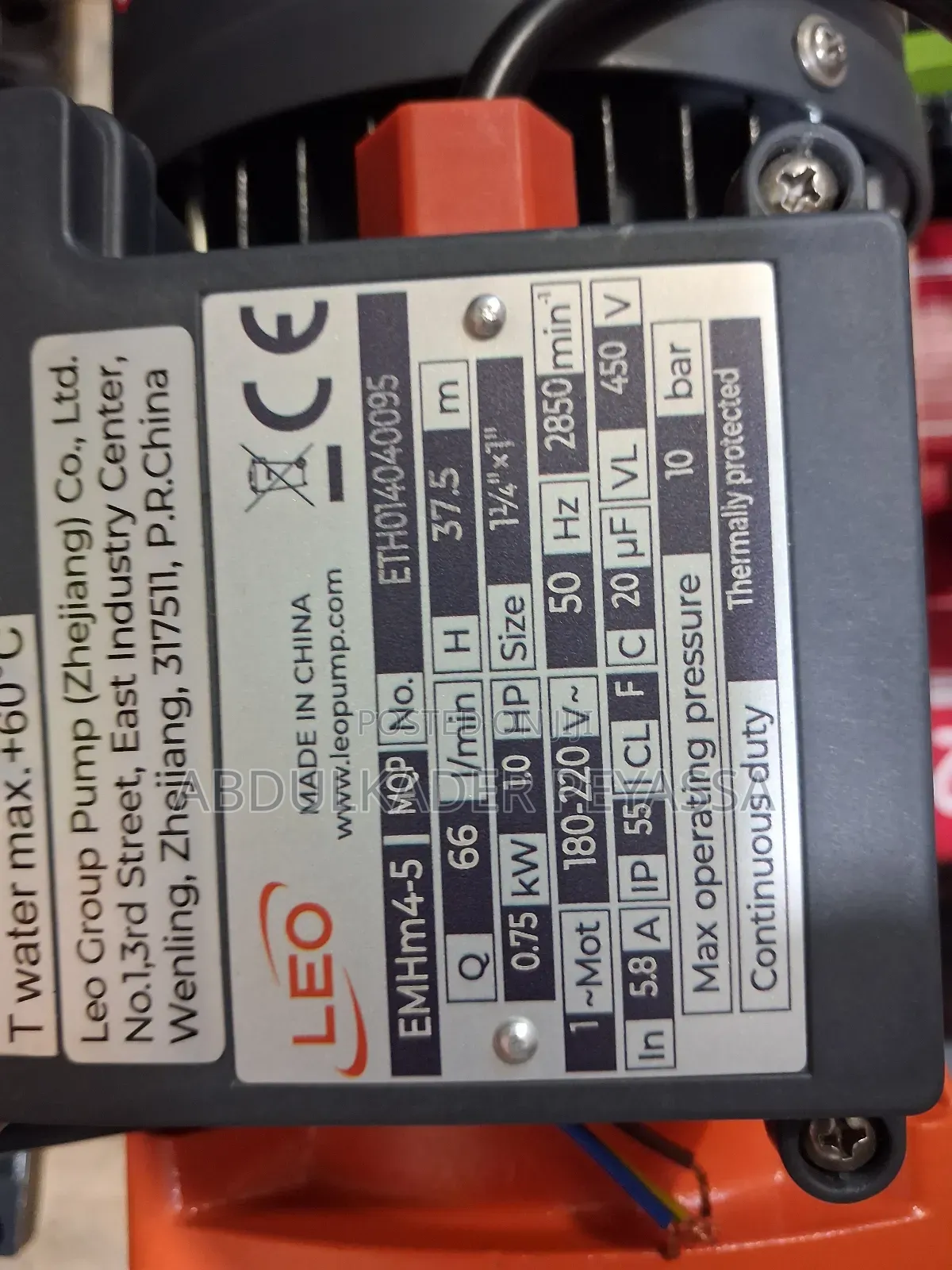 Stainles Steel Pump 1hp