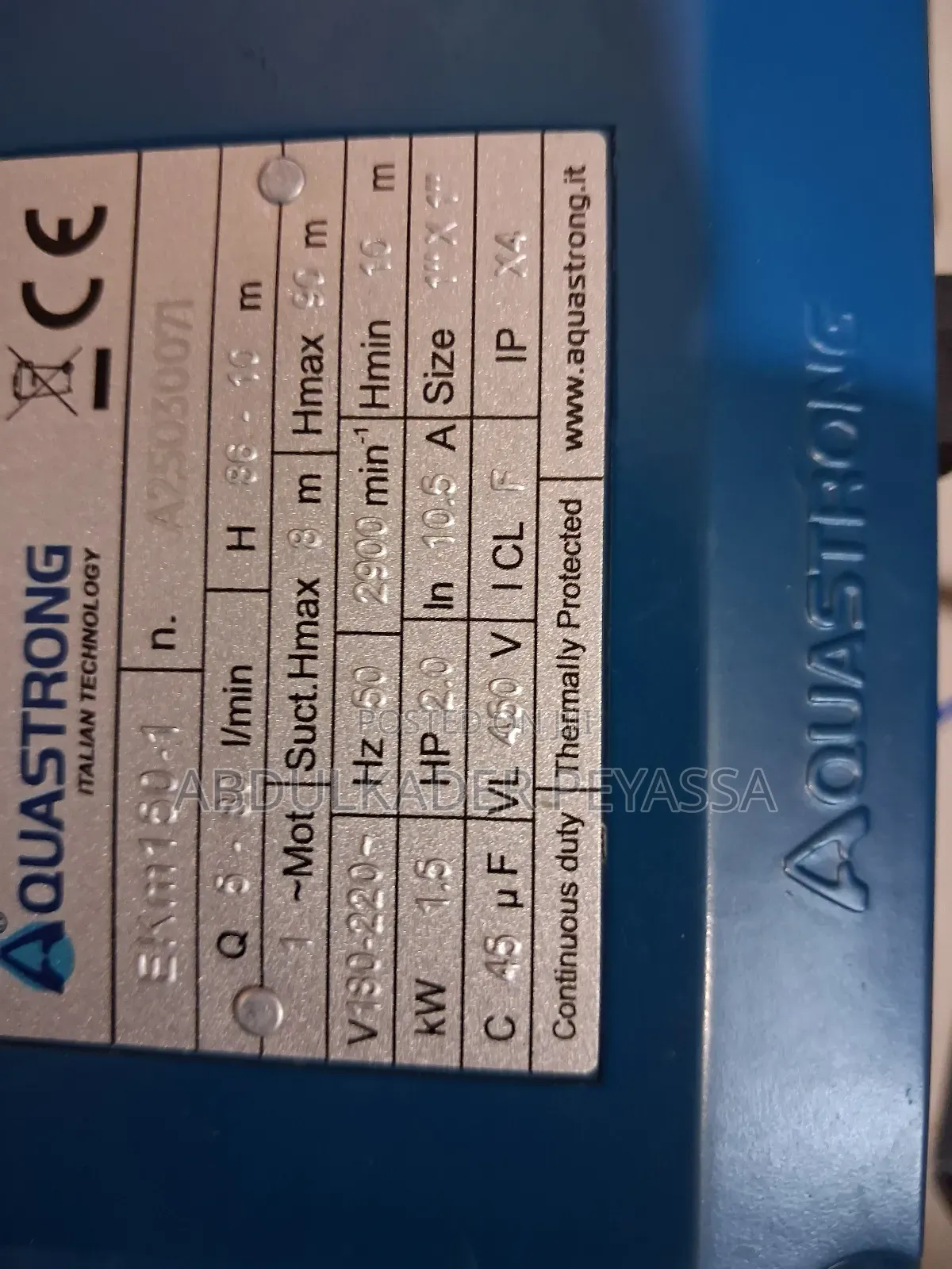Aquastrong Water Pump Italy 2hp