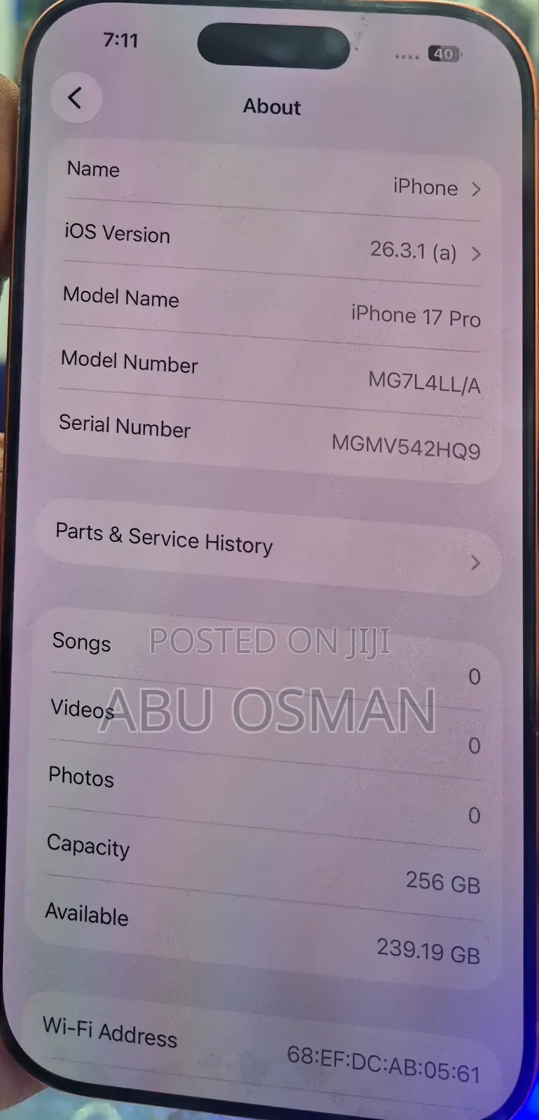 Apple iPhone 17 Pro 256 GB Orange