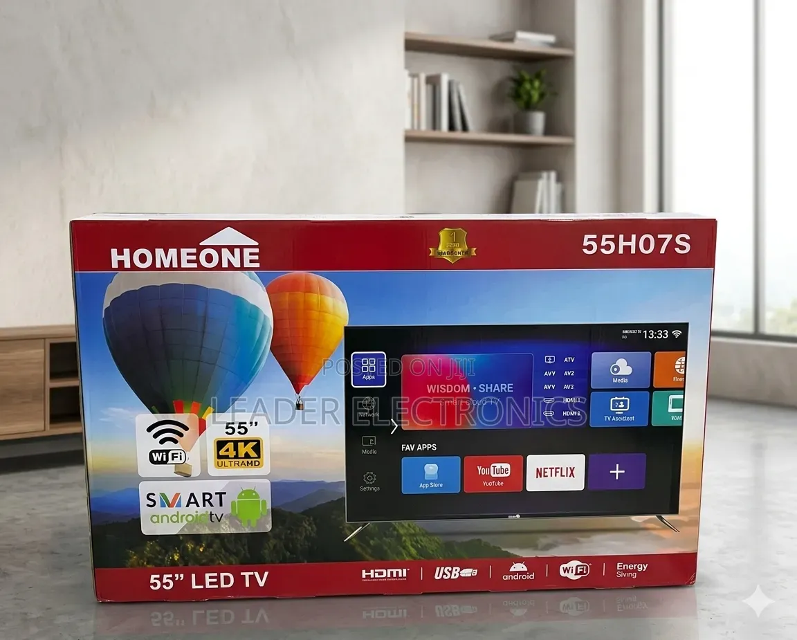 Homeone Tv 55" Smart Android – Original Double Glass | 5 Year Warranty