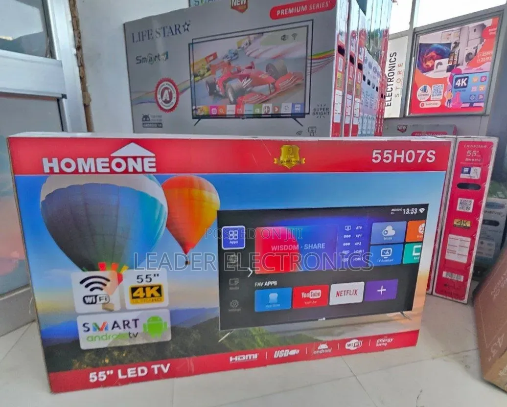 Homeone 55" Smart Android Tv Double Glass
