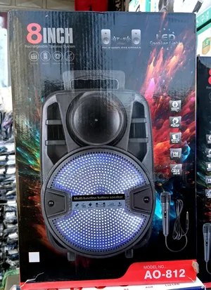 Ingh 8-Inch Rechargeable Speaker With Microphone and Led Lights
