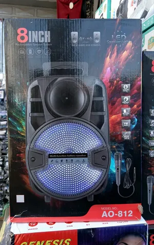 Ingh 8-Inch Rechargeable Speaker With Microphone and Led Lights