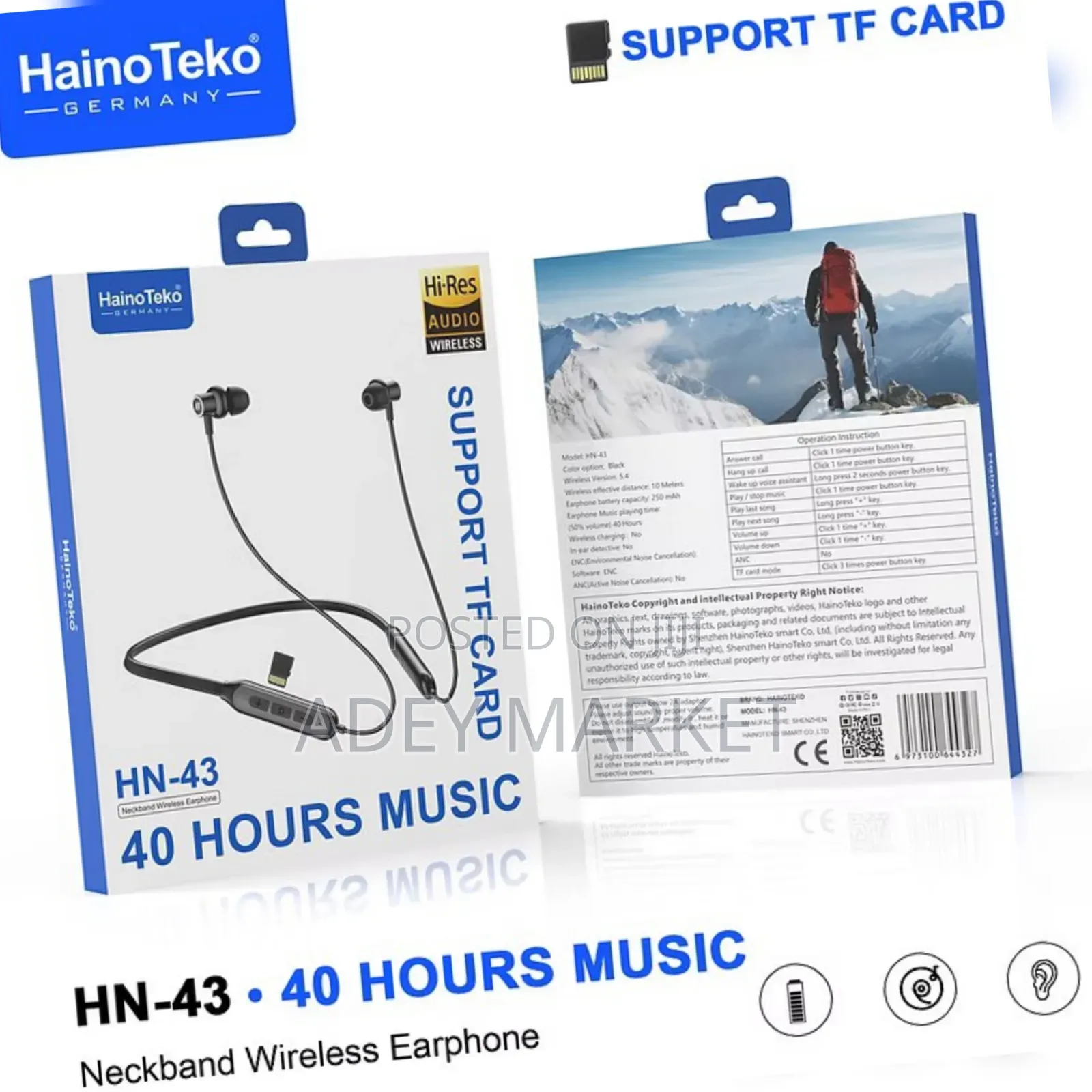 .Hainoteko Hn-43 Neckband Wireless Earphone,