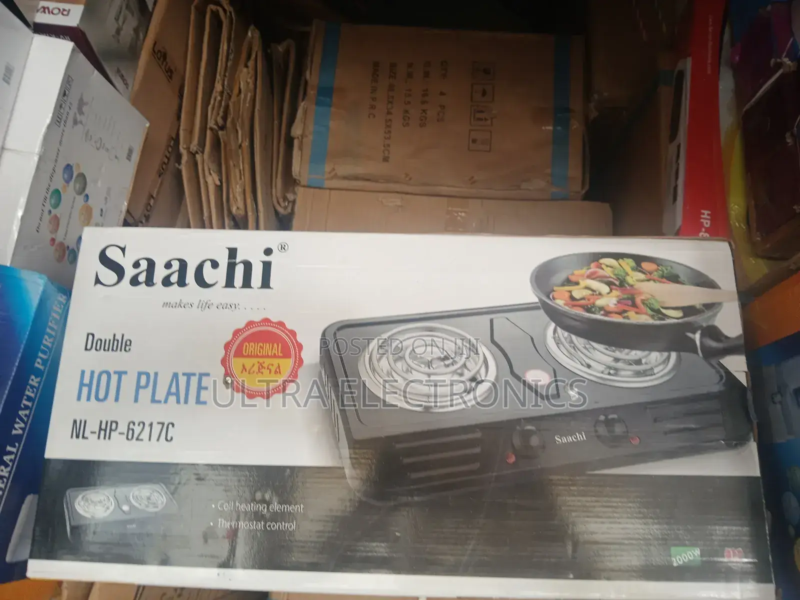 Stove Saachi Nl-Hp-6217c Double Hot Plate With 2000w of Power.