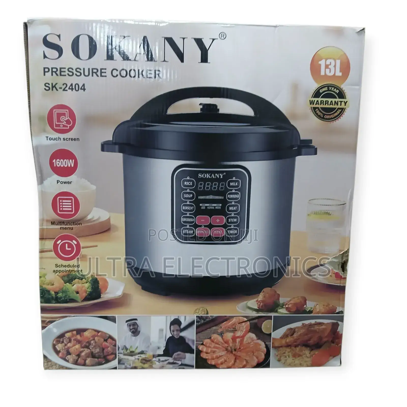 Sokany 13-Liter Electric Pressure Cooker, Model Sk-2404