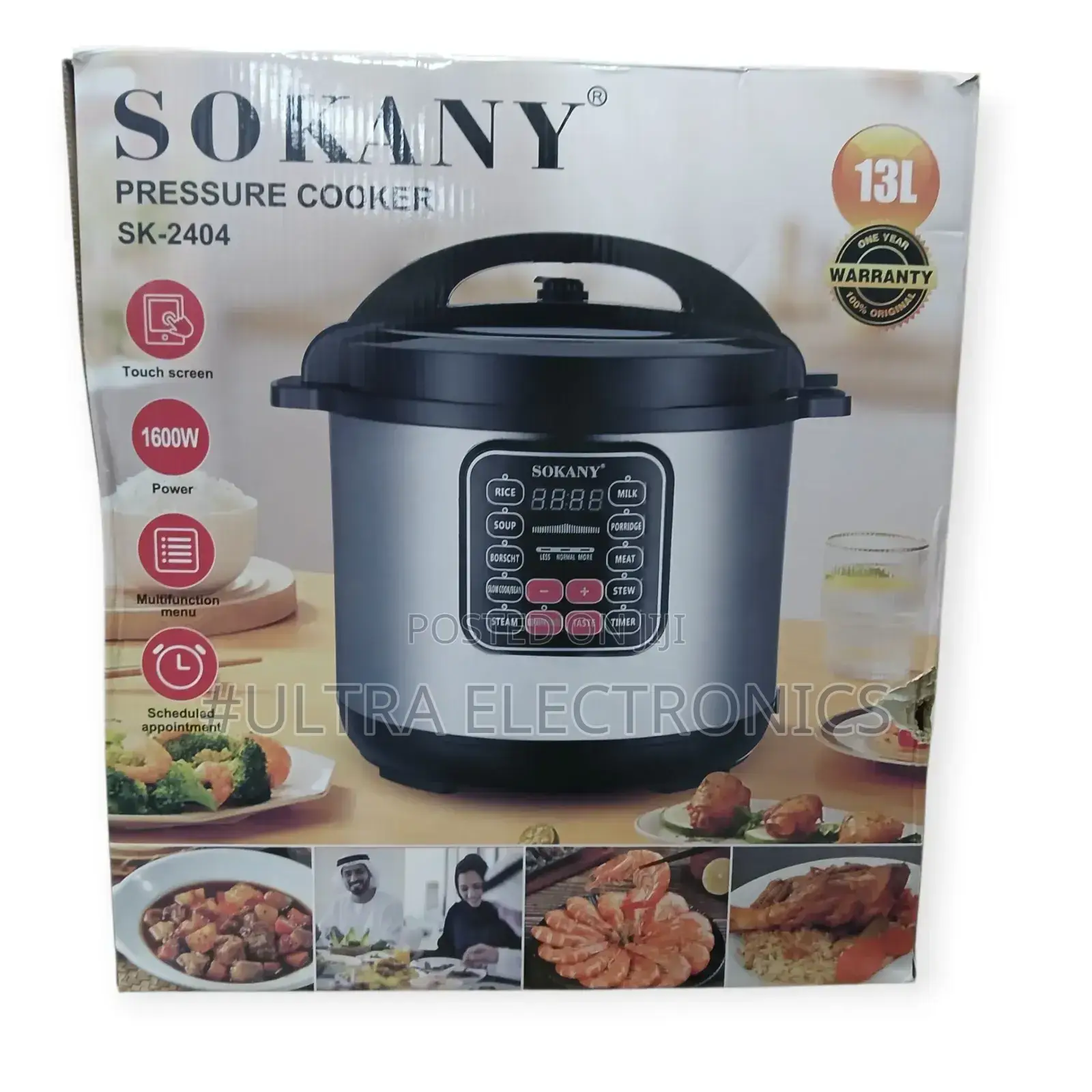 Sokany 13-Liter Electric Pressure Cooker, Model Sk-2404