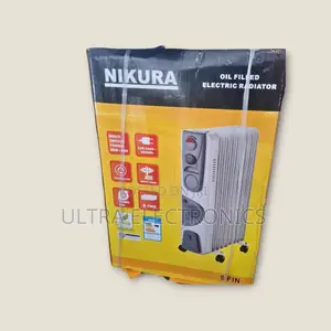Nikura 9-Fin Oil Filled Electric Radiator. It Features a Turbo Fan