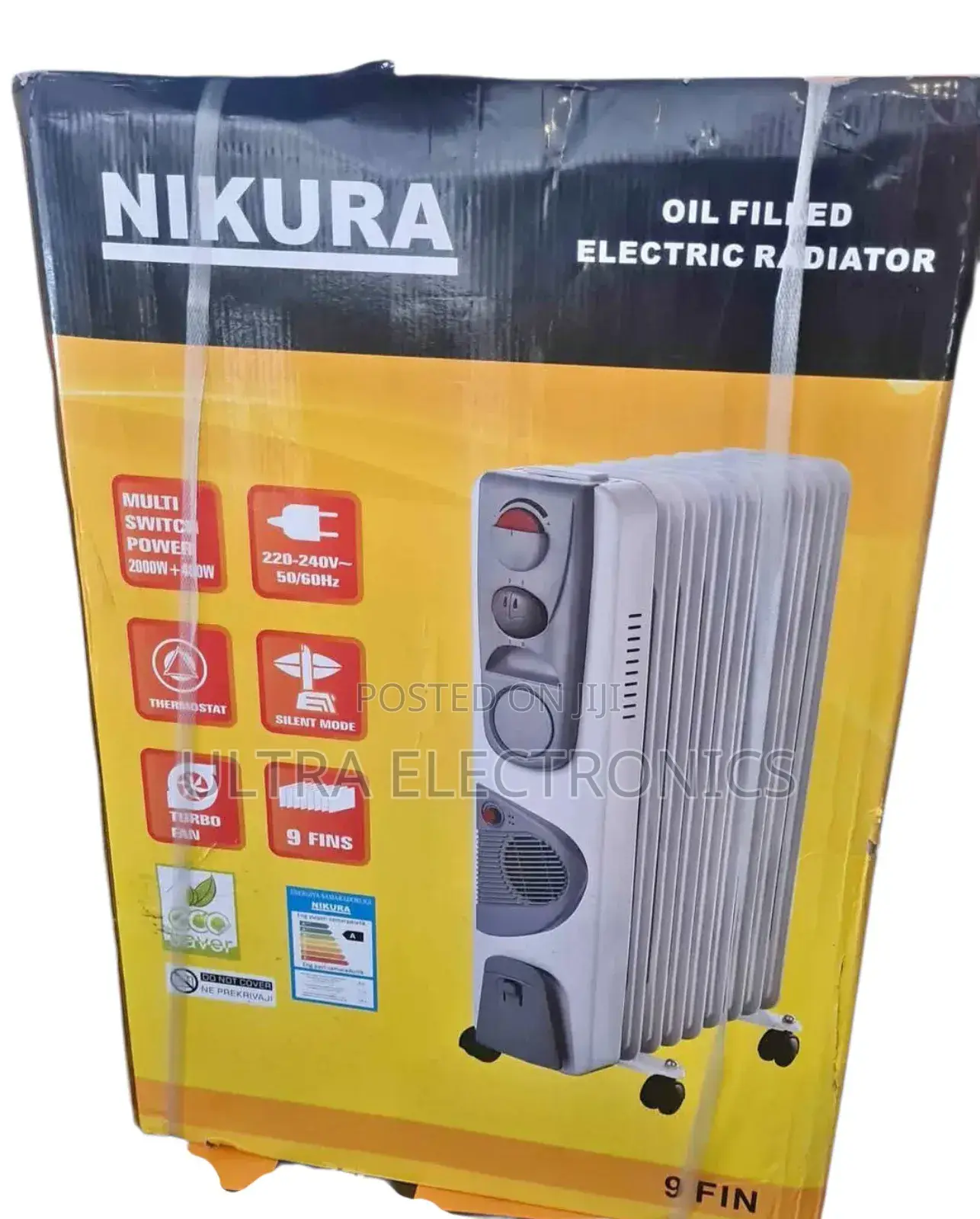 Oil-Filled Nikura Electric Radiator With 9 Fins and a Turbo