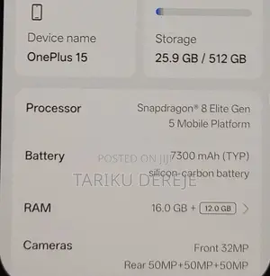 New OnePlus 15 512 GB Black