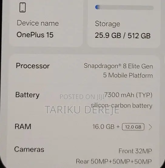 New OnePlus 15 512 GB Black