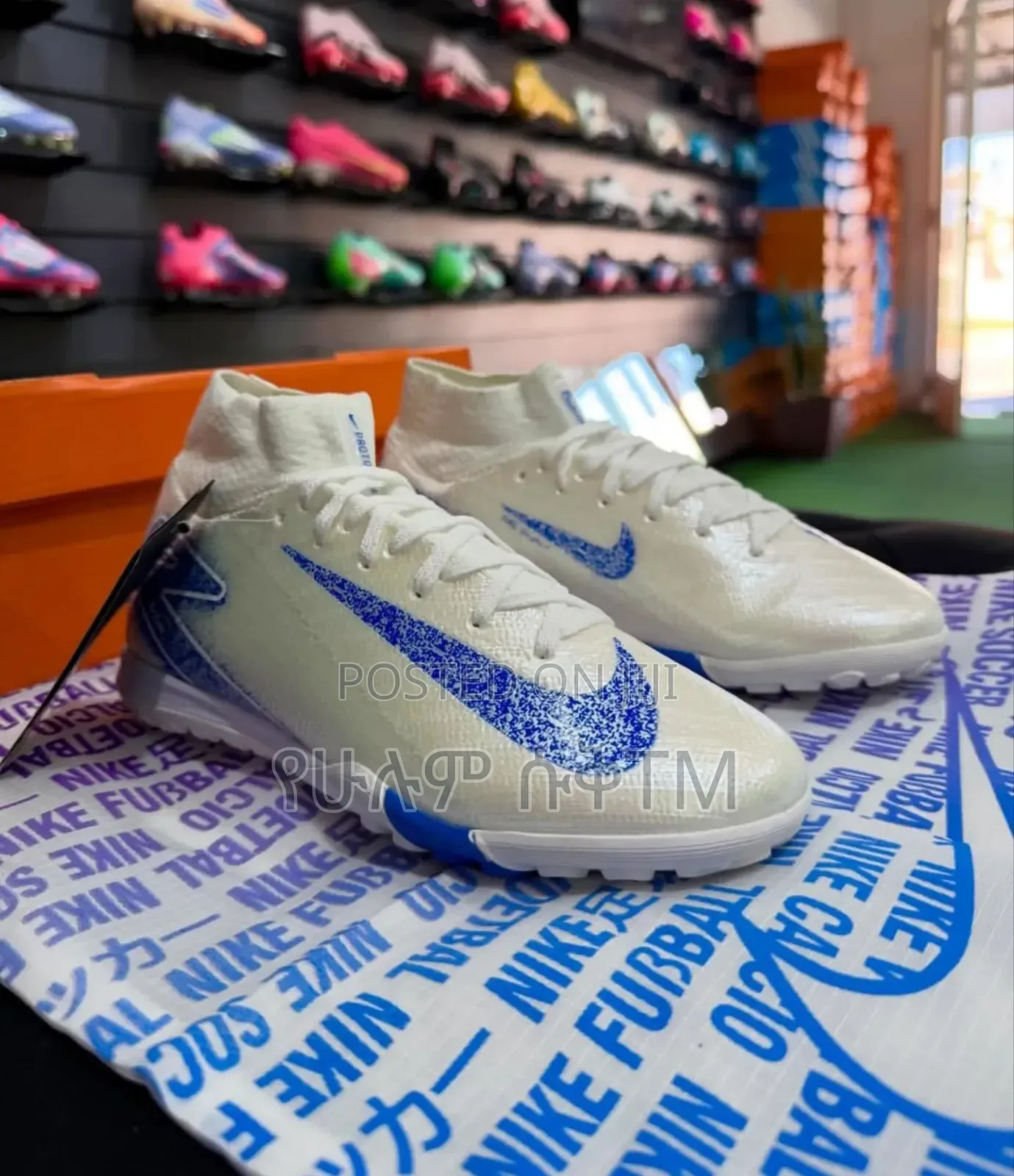 Nike Airzoom Mercurial Superfly 10 W/Blue Football Cleats Taketa Shoes