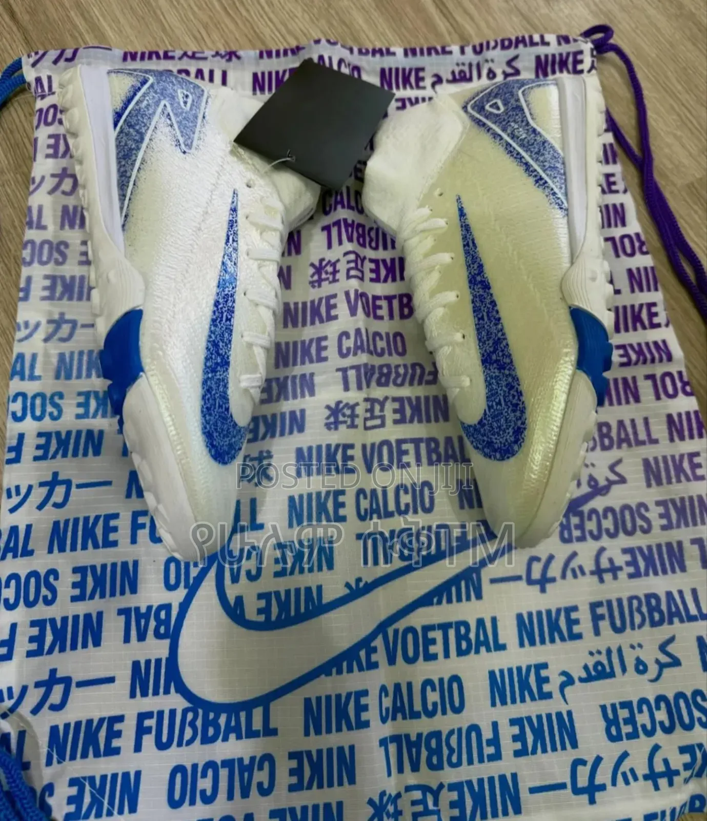 Nike Airzoom Mercurial Superfly 10 W/Blue Football Cleats Taketa Shoes
