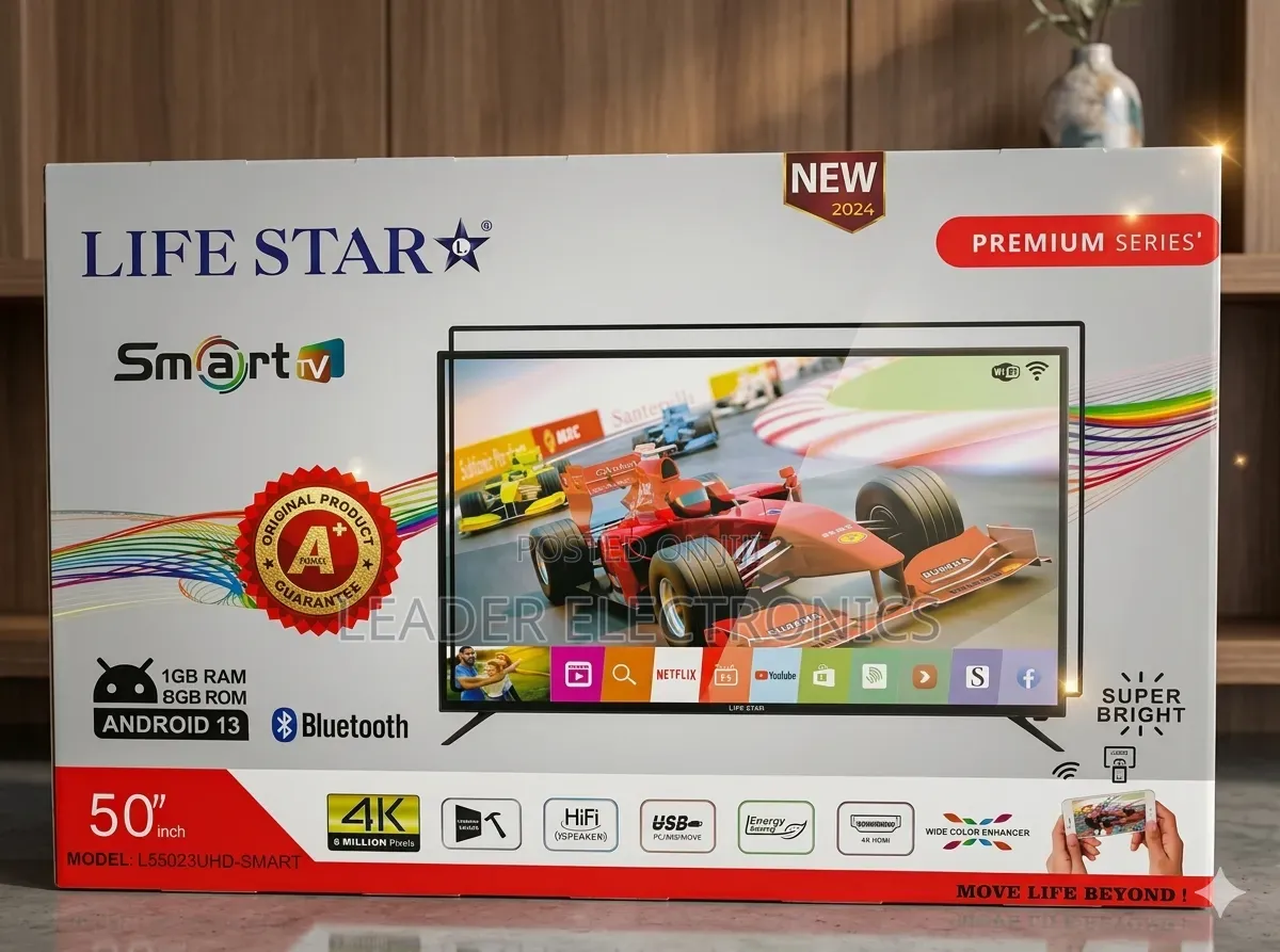 Lifestar Tv 50" Smart Android Tv – Uhd | Android 15 | Double Glass