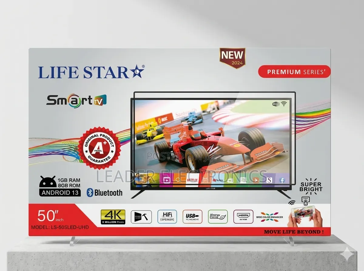 Lifestar Tv 50" Smart Android Tv – Uhd | Android 15 | Double Glass