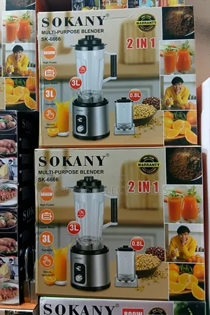 ​Sokany Multi-Purpose 2-in-1 Blender 6600w High Power, 3l Capacity