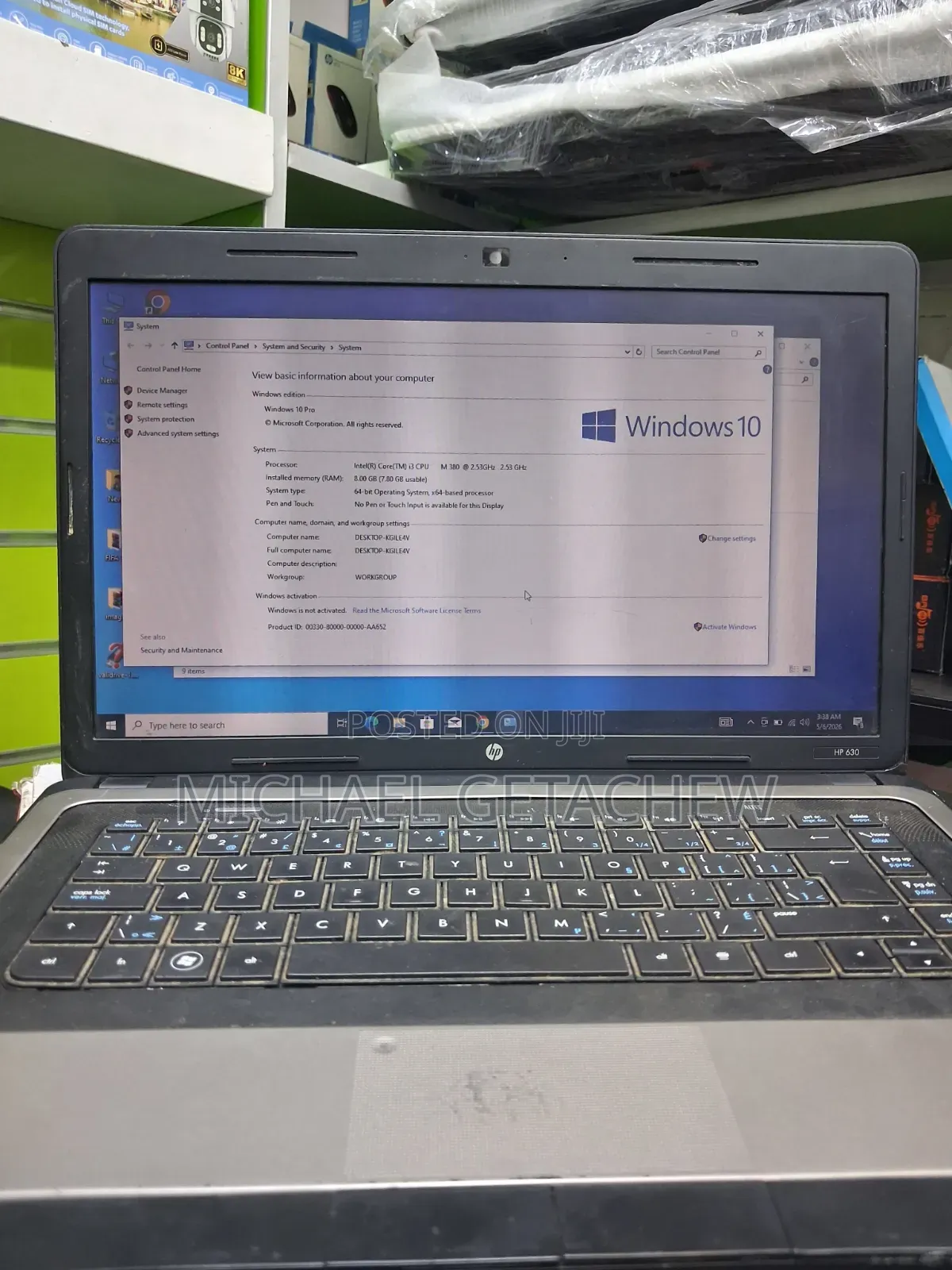 Laptop HP 630 8GB Intel Core i3 HDD 500GB