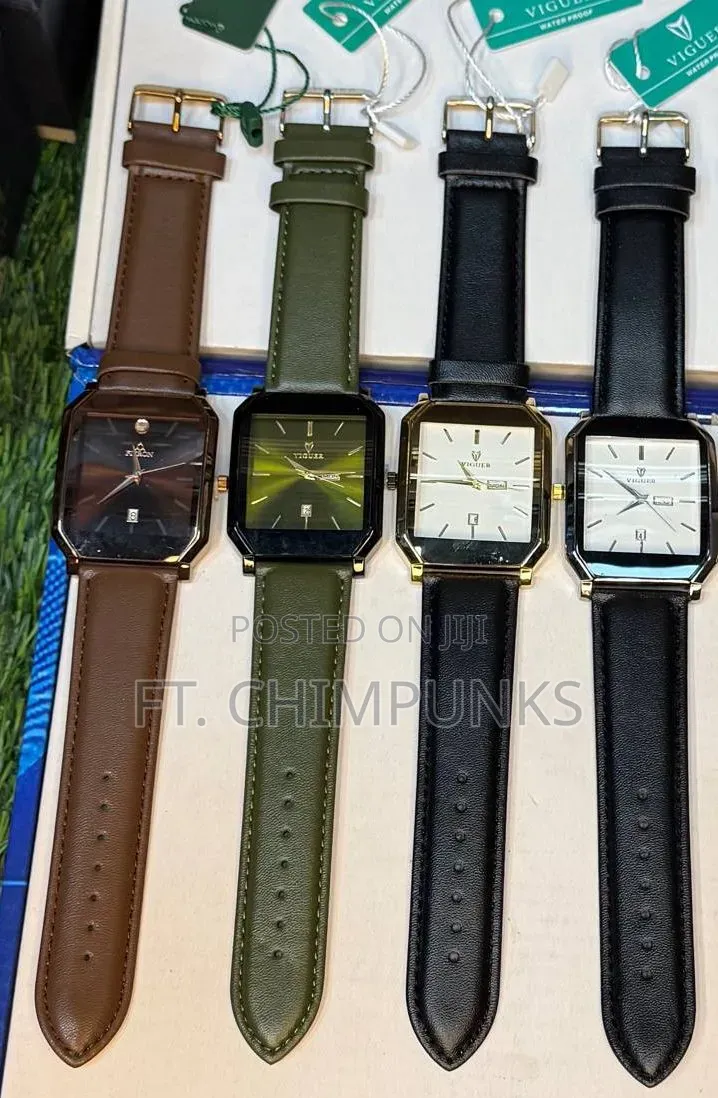 Viguer Original Square Leather Watch – Professional Men's Collection