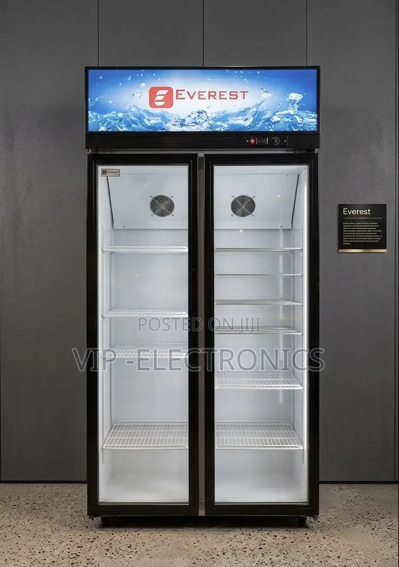 Everest Commercial Double-Door Display Refrigerator 750