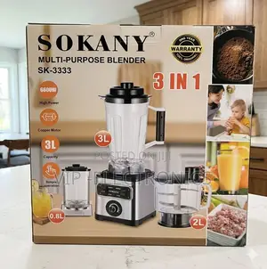 Sokany Multi-Purpose 3-in-1 High Power Blender Food Processor