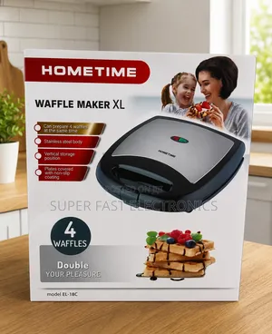 Hometime Xl Electric Waffle Maker 4-slice Non-stick Baker