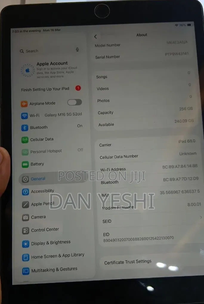 New Apple iPad Pro 256 GB