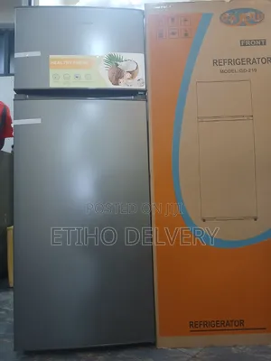 Garad Refrigerator Silver Double-Door Refrigerator From an Unspecifie