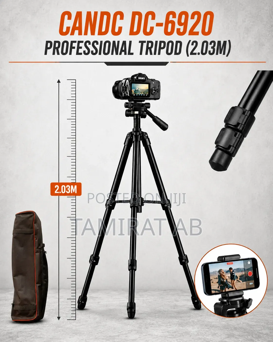 Candc Dc-6920 Professional Tripod (2.03m)