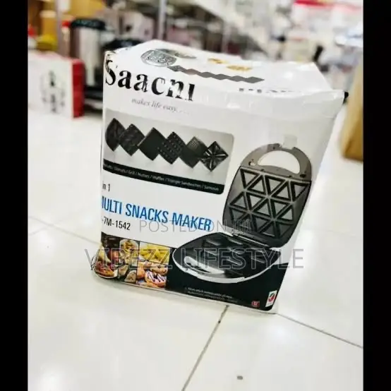ለቤት እና ለንግድ የሚሆን Saachi 7-in-1 (Sandwich, Waffle, Donut More)