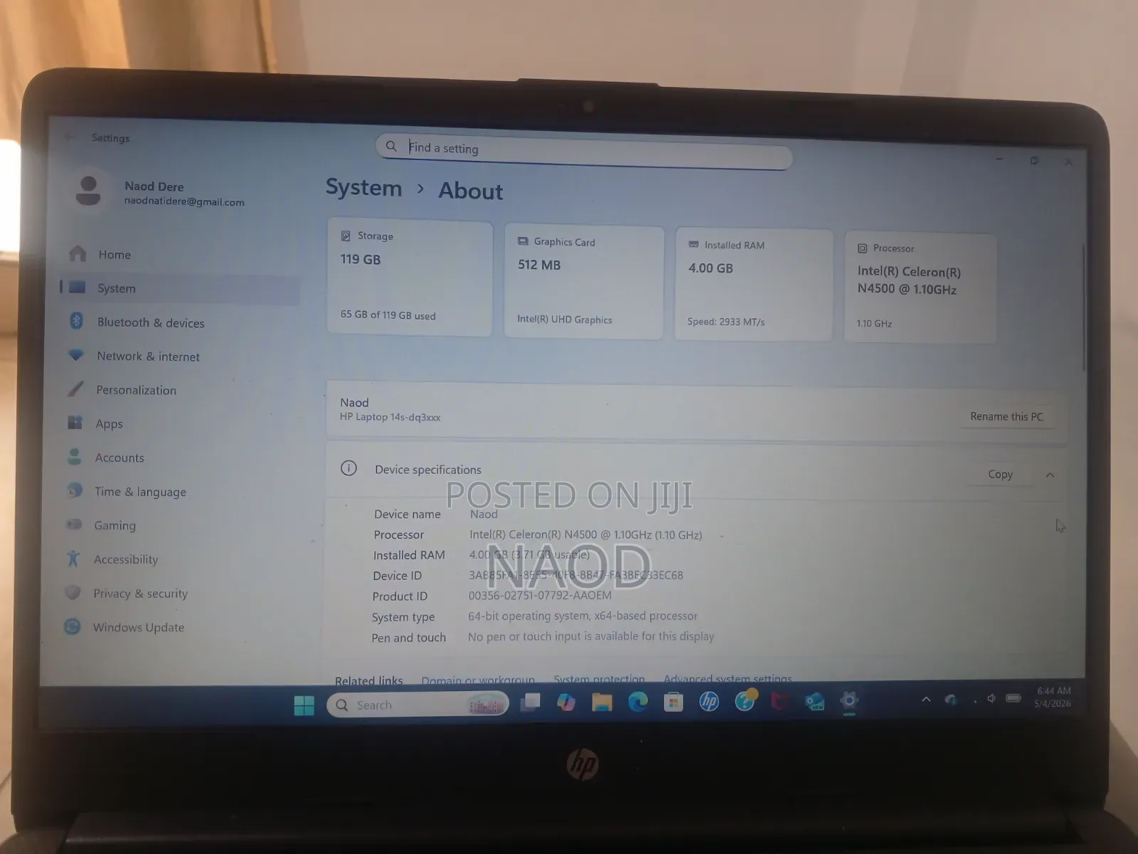 Laptop HP Stream Notebook 4GB Intel Celeron SSD 128GB
