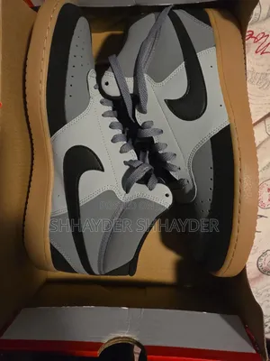 Nike Men's Court Vision Mid Sneaker in Grey and Black