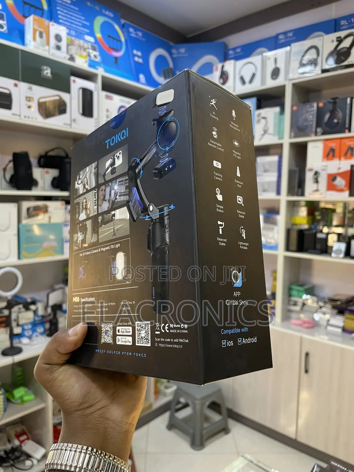 Tokqi M06 Smart Gimbal Phone Stabilizer (3-Axis Gimbal)