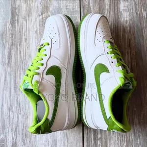 Nike Air Force 1 Low White/Green Lather Unisex Fashion Shoes
