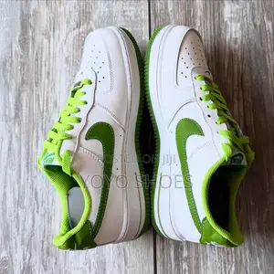 Nike Air Force 1 Low White/Green Lather Unisex Fashion Shoes