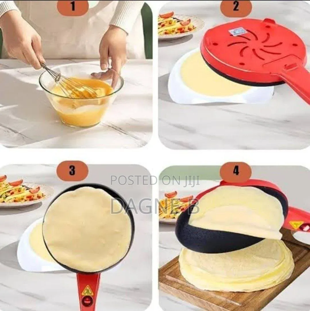 Electric Crepe Maker ሊጥ ዉስጥ የሚነከር የቂጣ መስሪያ