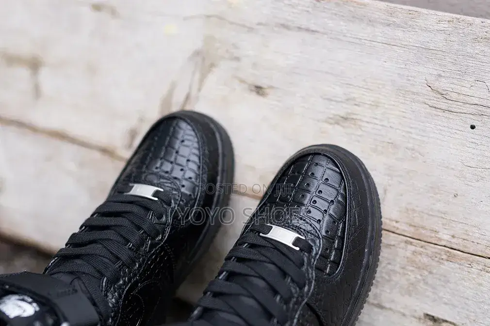 Nike Air Force *"Love You Foreever" Black Crocodile Black Unisex Shoes