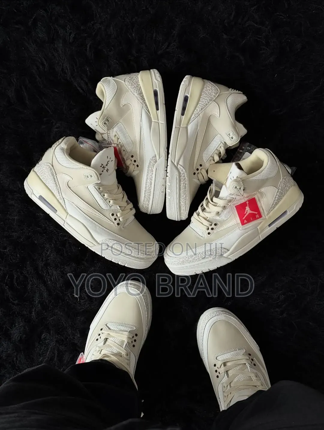 Nike Air Jordan 3 Retro Xtravis Scott "Sail X Reverse Mocha" Boots
