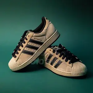 Adidas Super Star Ii Beige Suede Black/Stripes Unisex Fashion Shoes